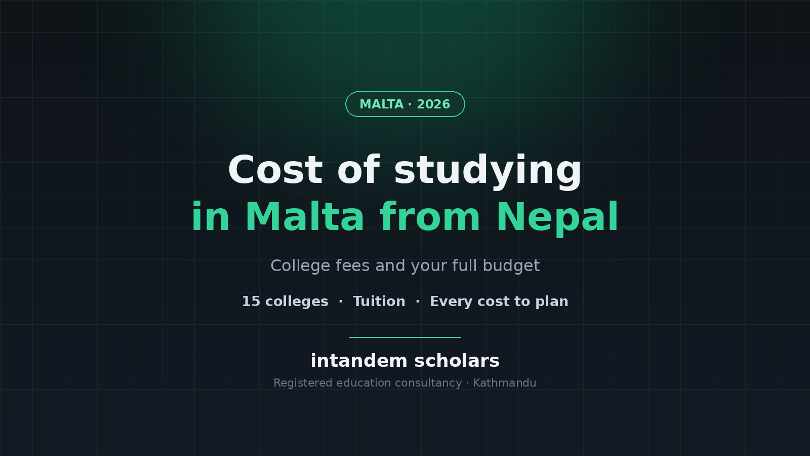 Cost of Studying in Malta from Nepal (2026): College Fees and Full Budget