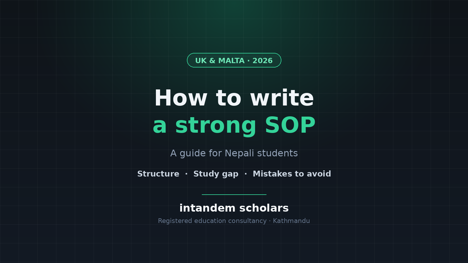 How to Write a Statement of Purpose (SOP) for Study Abroad: A Guide for Nepali Students (2026)
