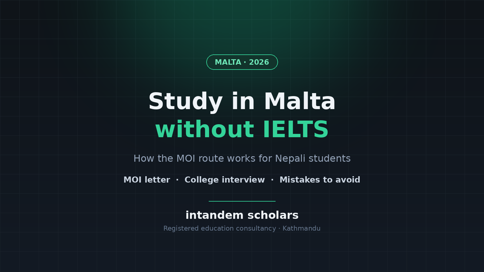 Study in Malta Without IELTS (2026): How the MOI Route Works for Nepali Students