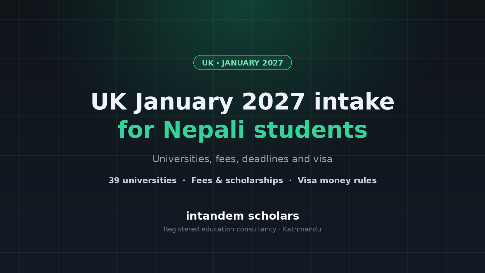 UK January 2027 Intake for Nepali Students: Universities, Fees, Deadlines and Visa